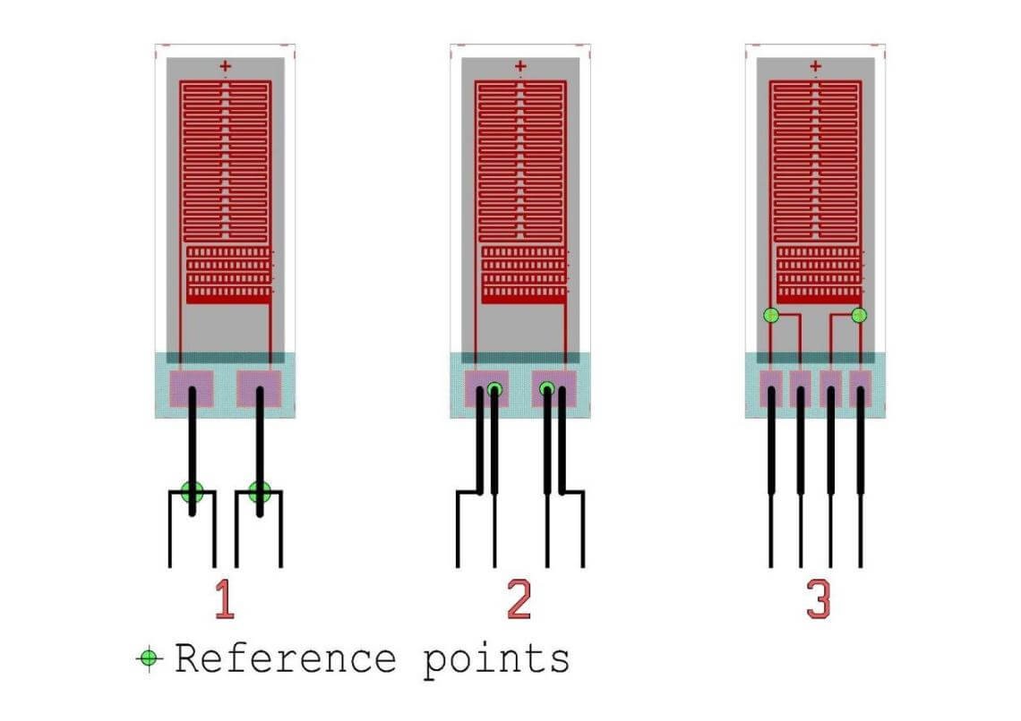 Pt temperature sensor with 4 lead wires